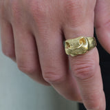 Bull Nose Ring in 9ct Yellow Gold