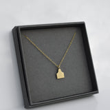Cow Ear Tag Necklace in 9ct Yellow Gold