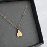 Cow Ear Tag Necklace in 9ct Yellow Gold