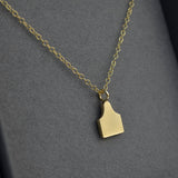 Cow Ear Tag Necklace in 9ct Yellow Gold