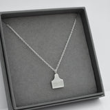 Cow Ear Tag Necklace in Sterling Silver