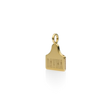 Cow Ear Tag Necklace in 9ct Yellow Gold