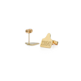 Cow Ear Tag Earrings in 9ct Yellow Gold