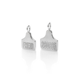 Cow Ear Tag Necklace in Sterling Silver