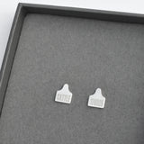 Cow Ear Tag Earrings in Sterling Silver