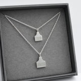 Cow Ear Tag Necklace in Sterling Silver