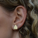 Cow Ear Tag Earrings in 9ct Yellow Gold