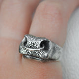 Bull Nose Ring in Sterling Silver
