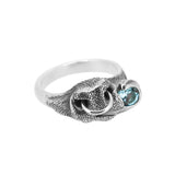 Bull's Lick Nose Ring in Sterling Silver with a Gemstone