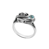 Bull's Lick Nose Ring in Sterling Silver with a Gemstone