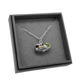 Bull Nose Necklace in Sterling Silver & 18ct Yellow Gold with a Gemstone