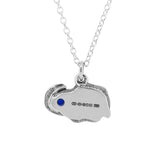 Bull Nose Necklace in Sterling Silver with a Gemstone