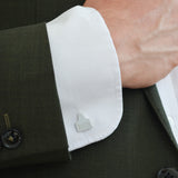 Cow Ear Tag Cufflinks in Sterling Silver