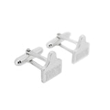 Cow Ear Tag Cufflinks in Sterling Silver