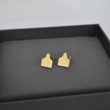 Cow Ear Tag Earrings in 9ct Yellow Gold