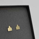 Cow Ear Tag Earrings in 9ct Yellow Gold