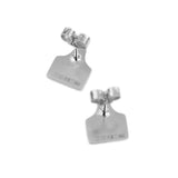 Cow Ear Tag Earrings in Sterling Silver