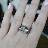 Cows Lick Nose Ring in Sterling Silver & Red Gold