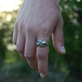 Cows Lick Nose Ring in Sterling Silver & Red Gold