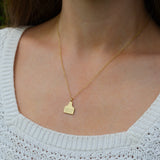 Cow Ear Tag Necklace in 9ct Yellow Gold