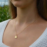 Cow Ear Tag Necklace in 9ct Yellow Gold