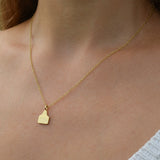 Cow Ear Tag Necklace in 9ct Yellow Gold