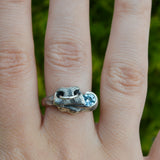 Bull's Lick Nose Ring in Sterling Silver with a Gemstone