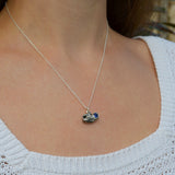 Bull Nose Necklace in Sterling Silver with a Gemstone