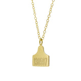Cow Ear Tag Necklace in 9ct Yellow Gold