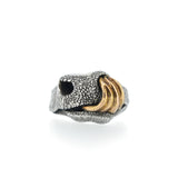 Cows Lick Nose Ring in Sterling Silver & Red Gold