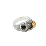 Cows Lick Nose Ring in Sterling Silver & Red Gold