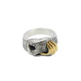 Cows Lick Nose Ring in Sterling Silver & Yellow Gold