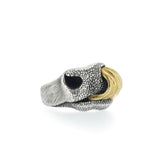 Cows Lick Nose Ring in Sterling Silver & Yellow Gold