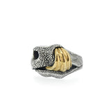 Cows Lick Nose Ring in Sterling Silver & Yellow Gold